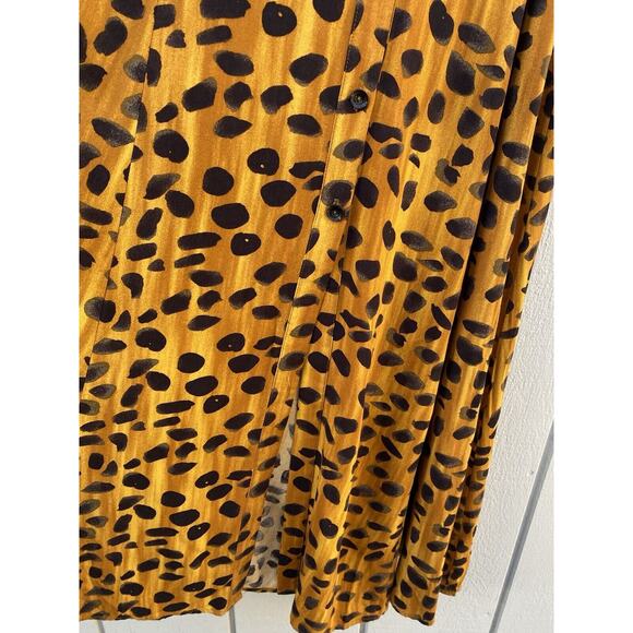 ANTHROPOLOGIE Porridge Vianne Maxi Shirt Dress Cheetah Animal Print Size 2 - Picture 6 of 16
